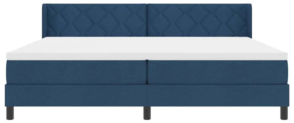 Cama Box com Colchão Azul, 200 cm x 200 cm, Tecido
