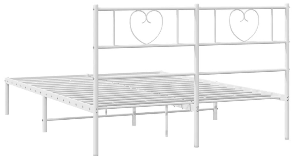 Estrutura de cama com cabeceira 160x200 cm metal branco