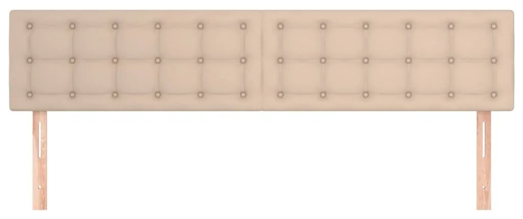 Cabeceira cama 2 pcs couro artificial 90x5x78/88 cm cappuccino