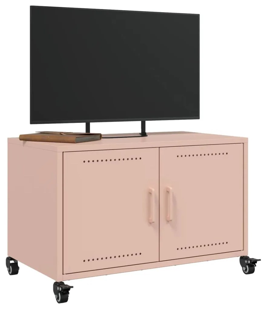 Móvel de TV 68x39x43,5 cm aço laminado a frio rosa