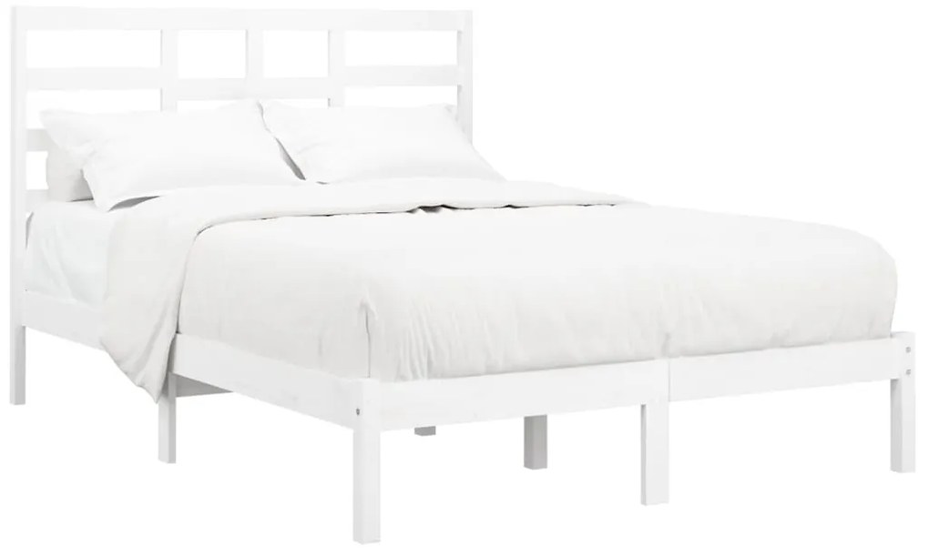 Estrutura de cama 120x200 cm madeira maciça branco