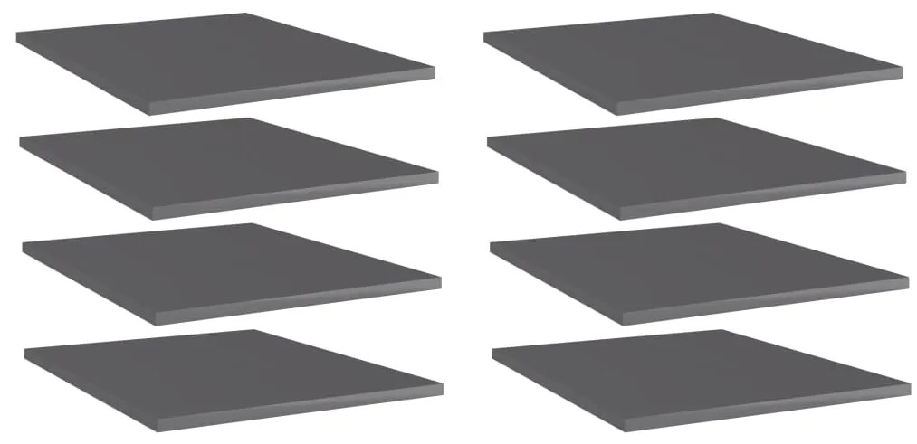 vidaXL Prateleiras para estante 8 pcs derivados de madeira cinza