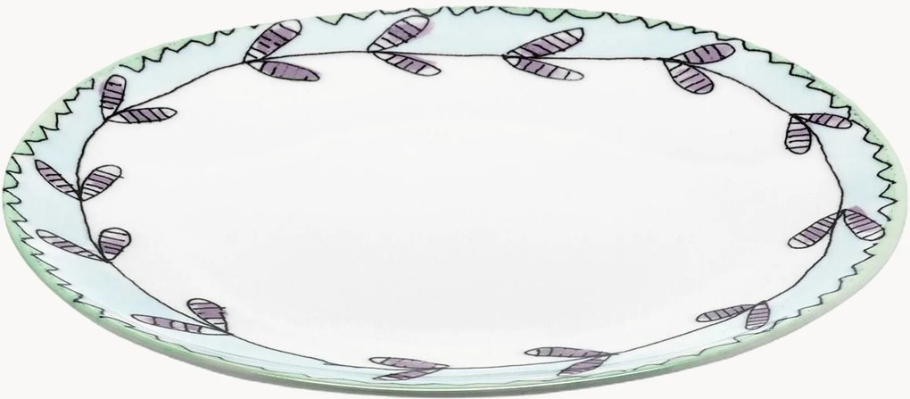 Pratos de sobremesa em porcelana Fine Bone China Midnight Flowers, conjunto de 2