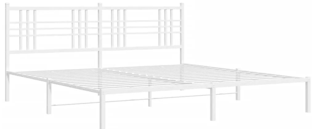 Estrutura de cama com cabeceira 180x200 cm metal branco