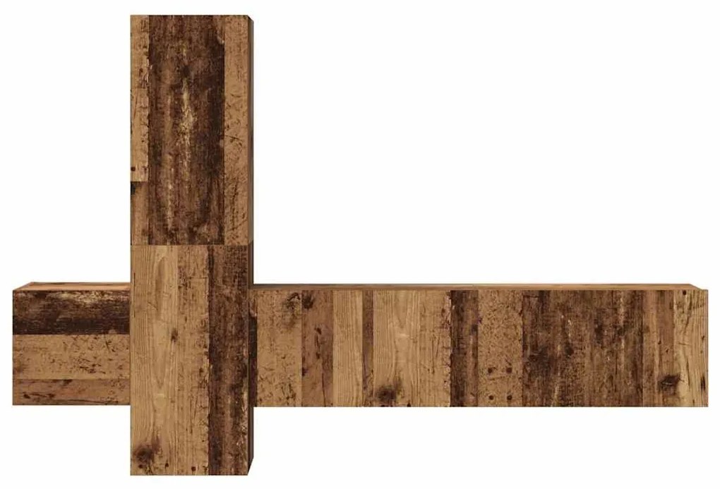 Conjunto de móvel de TV 5 pcs Madeira antiga Médio