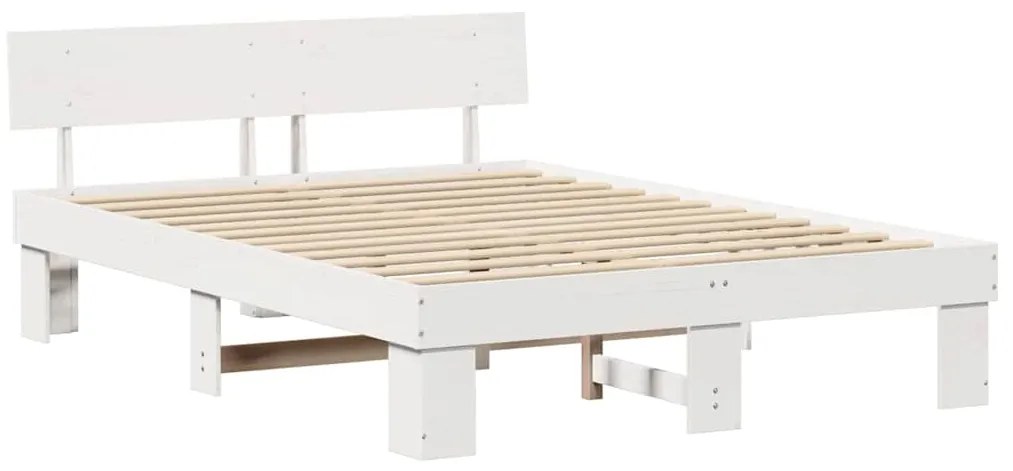 Estrutura da Cama com cabeceira Branco 140 x 200 cm