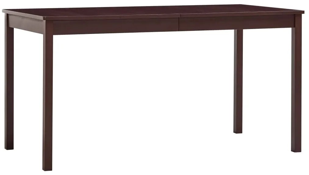 Mesa de jantar 140x70x73 cm madeira de pinho castanho-escuro