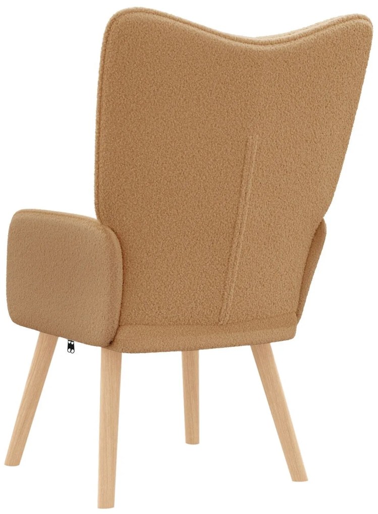 Poltrona Relaxante vidaXL Bege em Tecido Estilo Lã