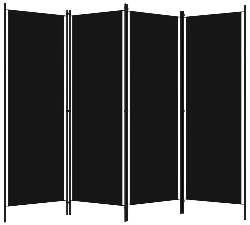 Divisória de quarto com 4 painéis 200x180 cm preto