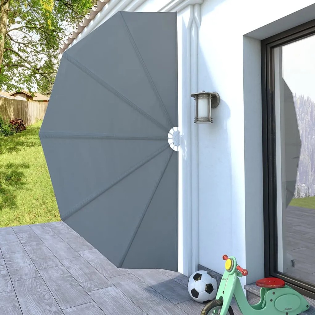 Toldo lateral dobrável para terraço 160 cm cinzento