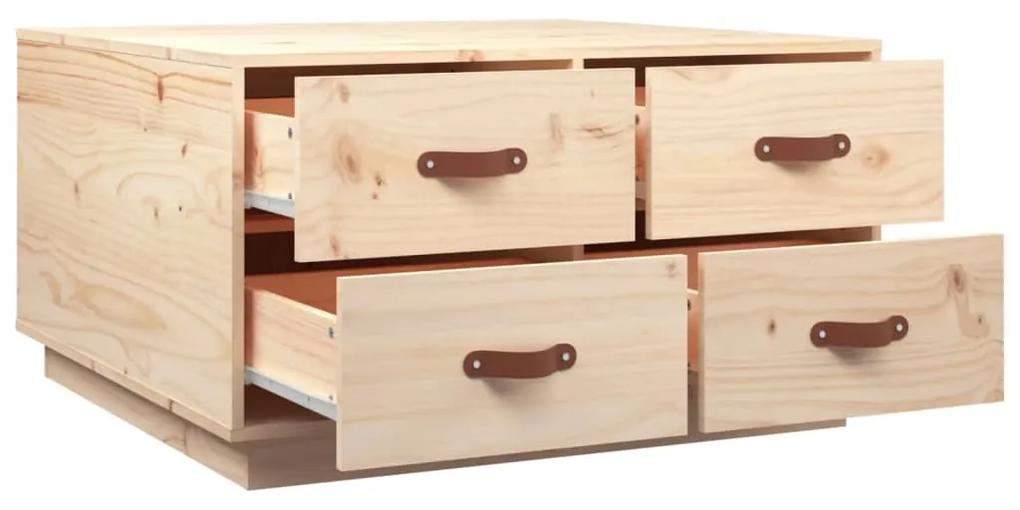 Mesa de centro 80x80x45 cm madeira de pinho maciça