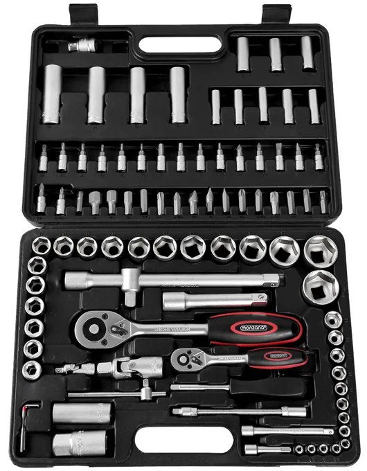 Conjunto de ferramentas (94 peças) com mala e luvas incluídas Prateado + Preto