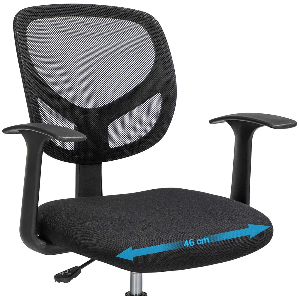 Conjunto de 2 Cadeira de escritório ergonómicas com braços, altura do assento 55-75 cm  giratória alta com anel para os pés ajustável, capacidade de c