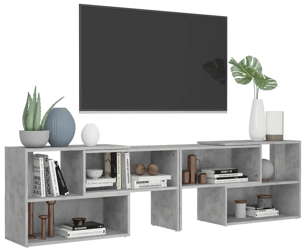 Móvel de TV 149x30x52 cm derivados de madeira cinzento-cimento