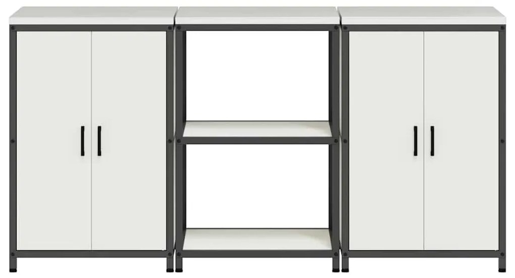 Conjunto de Armazenamento de Cozinha 3 pcs Branco