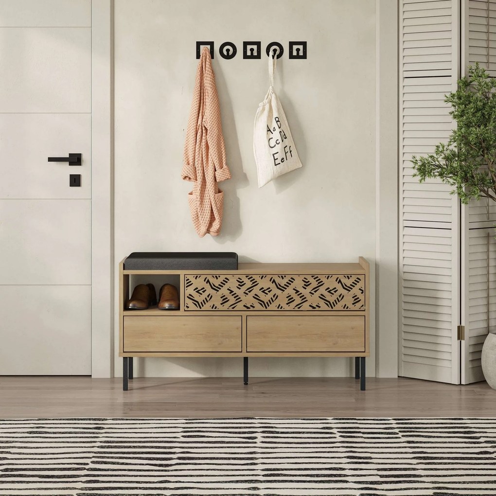 Hall Stand Berlin BC – Walnut Cream – 120 cm x 200 cm x 35 cm
