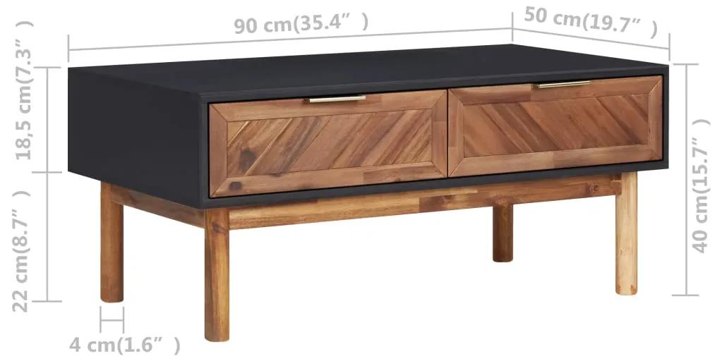 Mesa de centro 90x50x40 cm madeira de acácia maciça e MDF