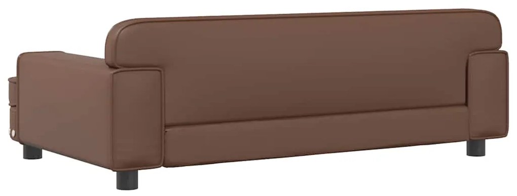 Cama para cães 90x53x30 cm couro artificial castanho