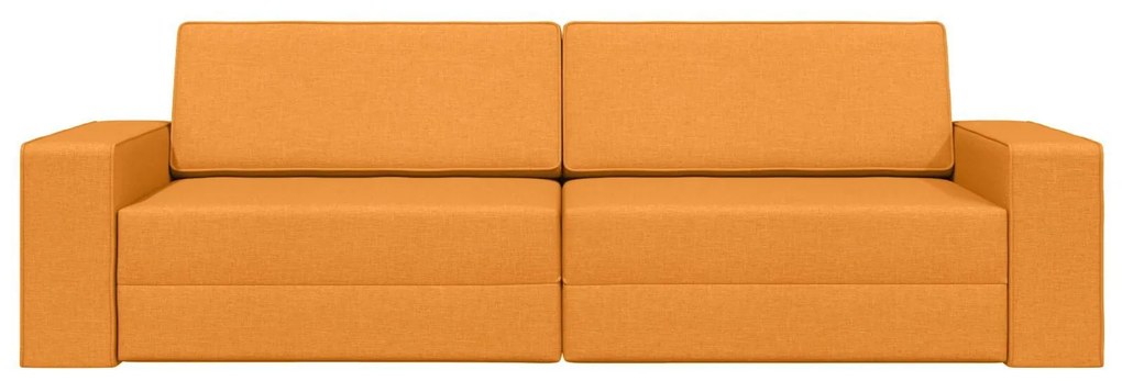 Sofá Cama de Chão 2-em-1 Amarelo Escuro 245x150x60.5 cm Tecido