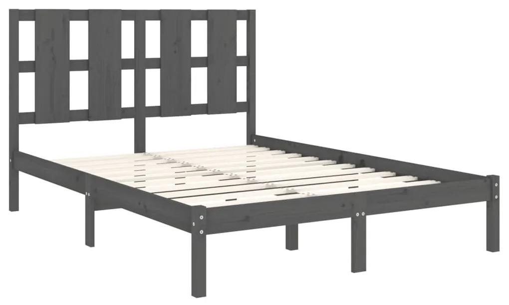Estrutura de cama 120x200 cm madeira de pinho maciça cinzento