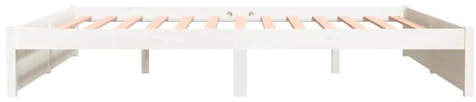 Estrutura de cama 200x200 cm madeira maciça branco