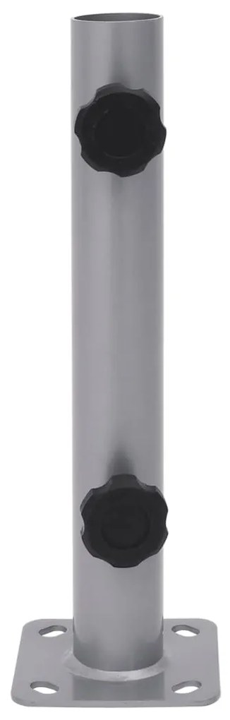 Base de guarda-sol para poste de Ø32/34/38 mm aço prateado