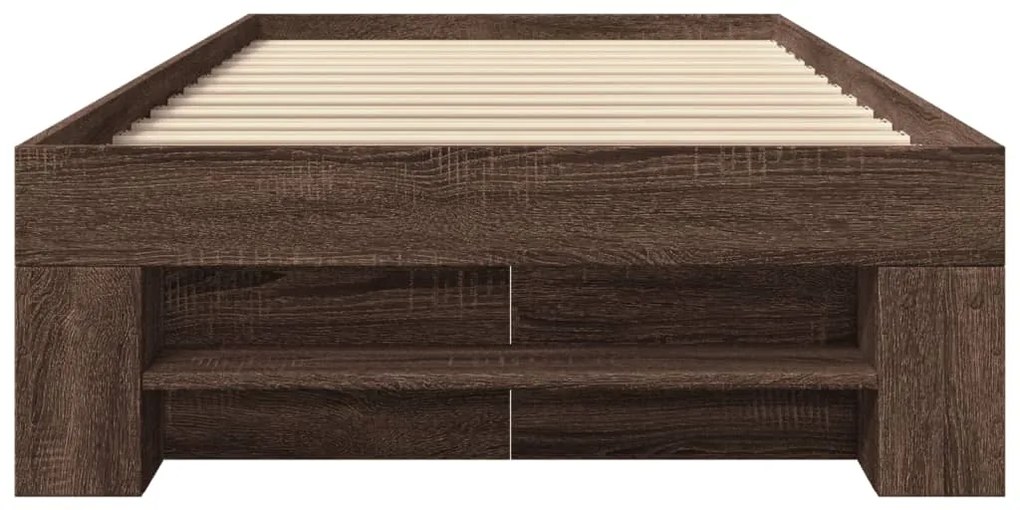 Estrutura cama s/ colchão derivados madeira carvalho castanho