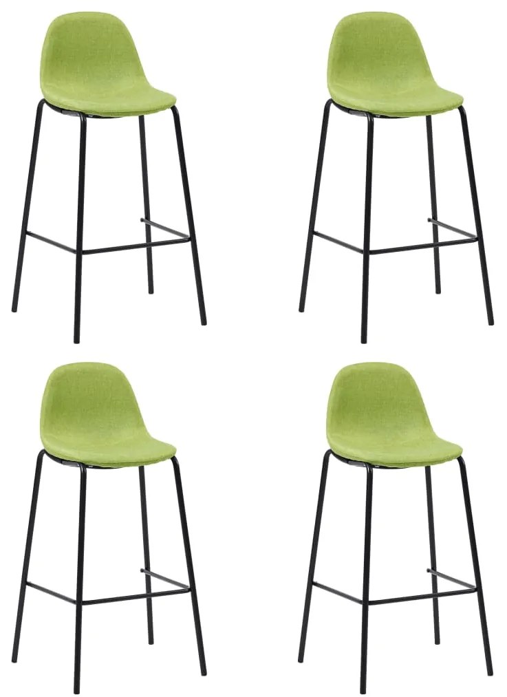 Cadeiras de bar 4 pcs tecido verde