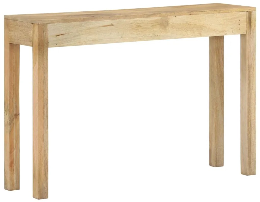 Mesa consola 110x30x75cm madeira de mangueira maciça branqueada