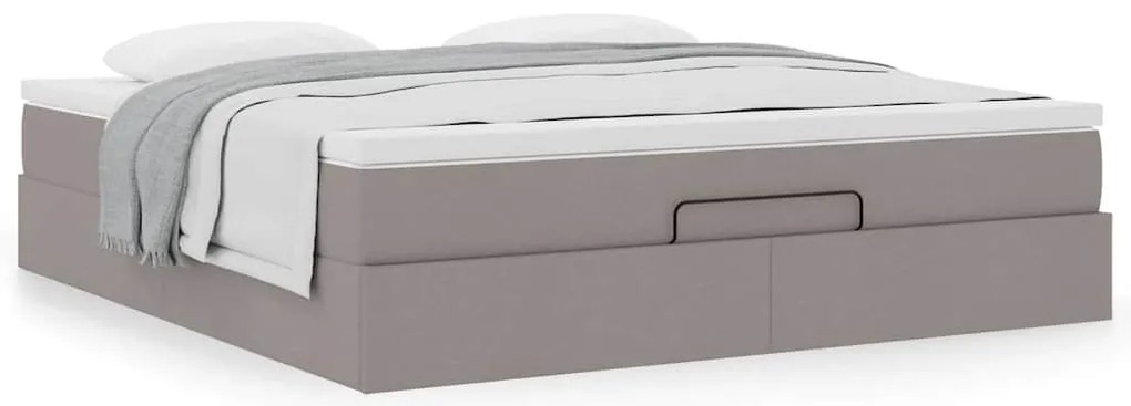 moldura de cama otomana vidaXL com tecido Taupe 180x200cm