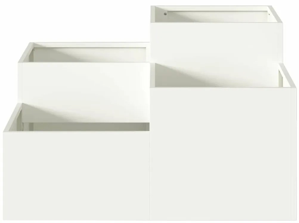 Jardineira vidaXL 80x80x48 cm Aço Branco