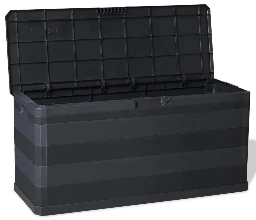 Caixa de arrumação para jardim 117x45x56 cm preto