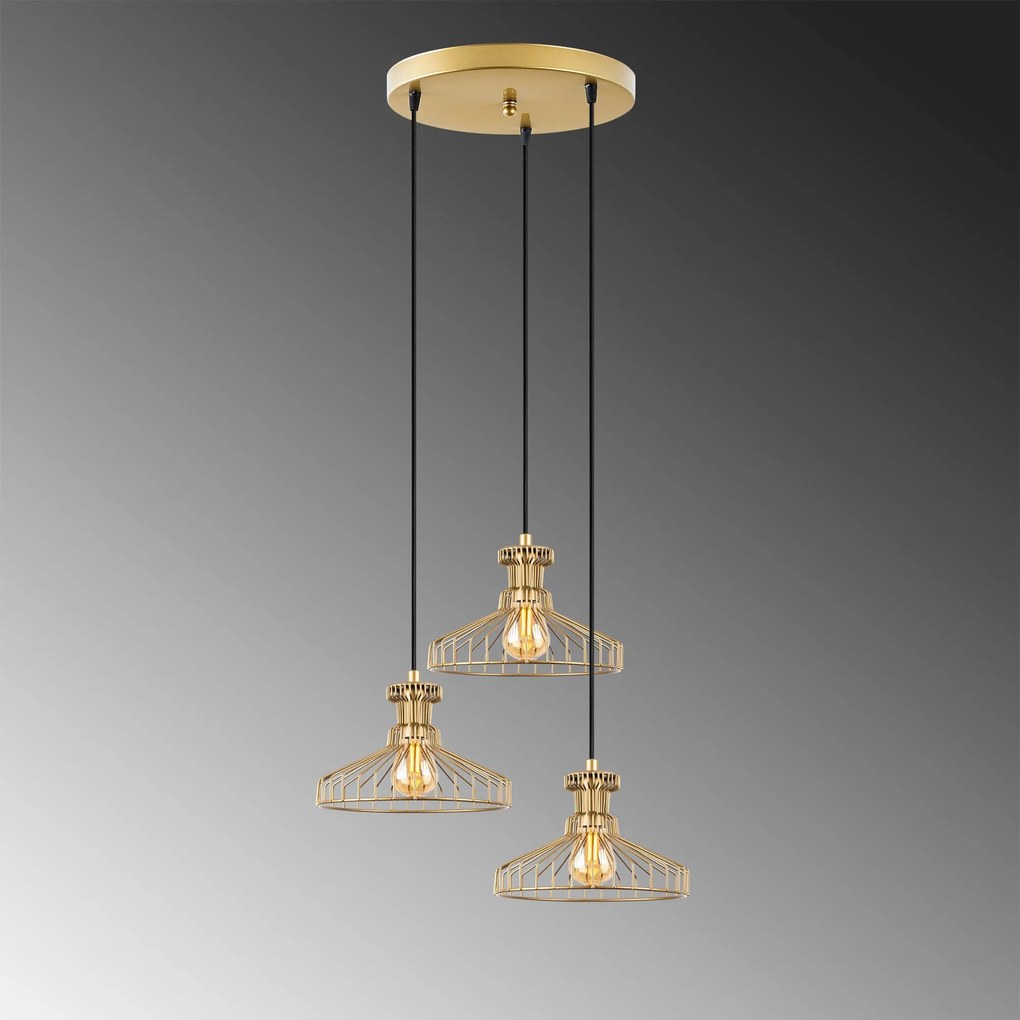Chandelier Events – Dourado Brilhante – 47 x 47 x 115 cm
