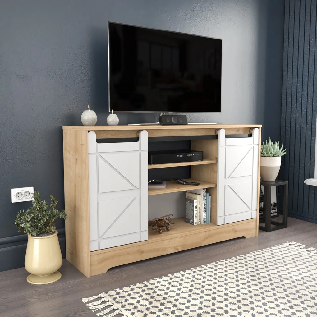 Móvel para TV Ahris – Carvalho Branco – 140x35x85 cm