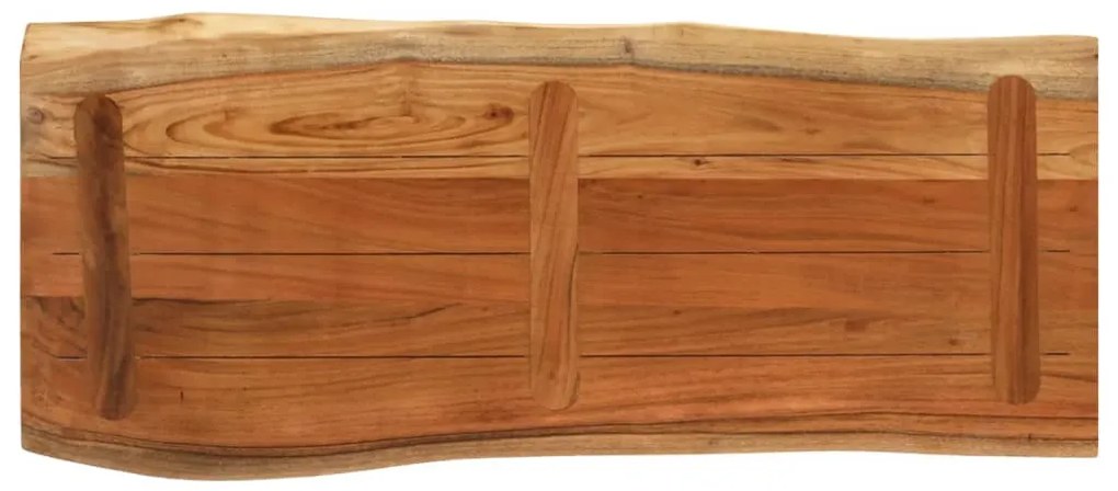 Tampo de mesa retangular borda viva 90x40x3,8 cm acácia maciça