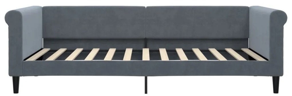 Sofá-cama 100x200 cm veludo cinzento-escuro