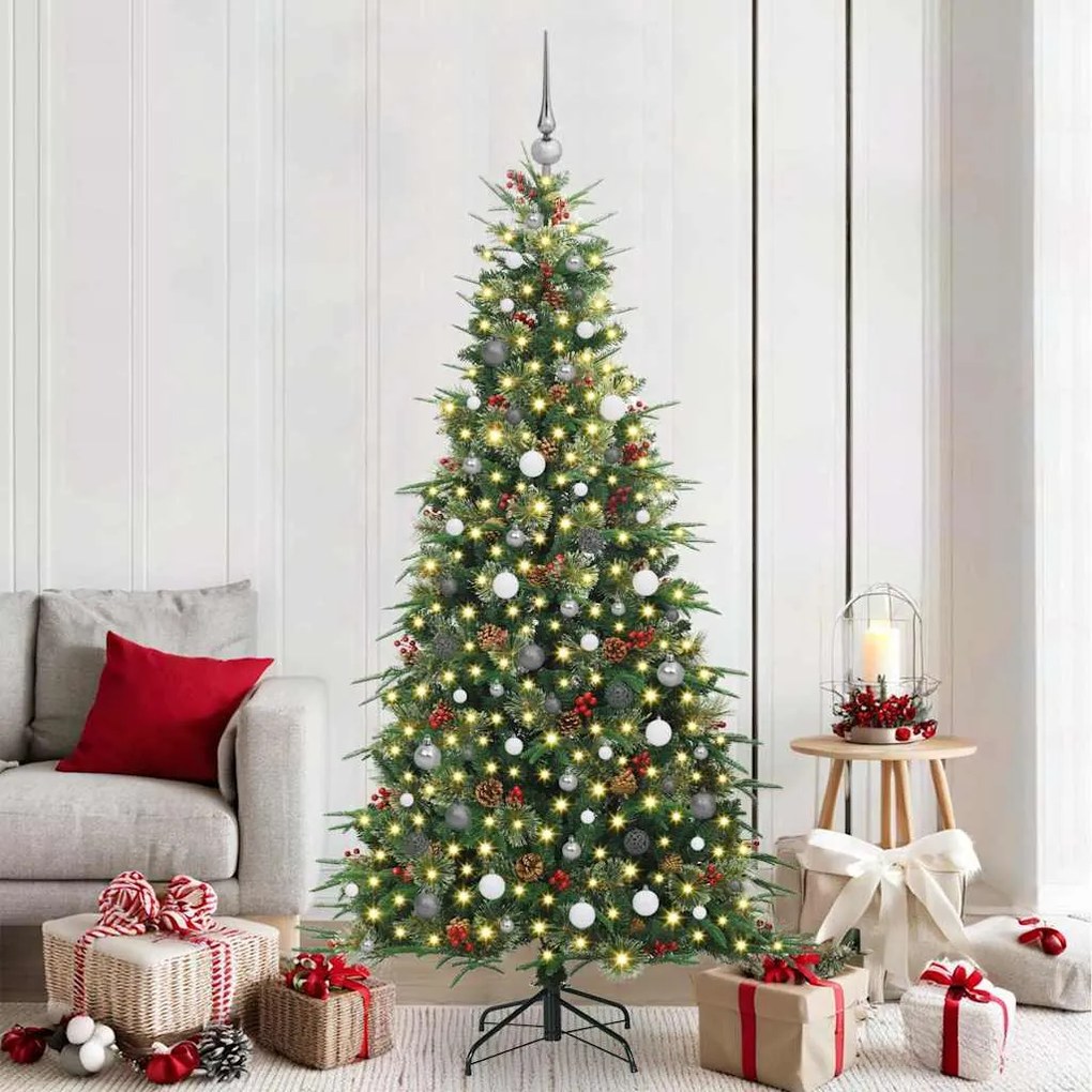 vidaXL Árvore de Natal Articulada Artificial Verde 210 cm PE e PVC