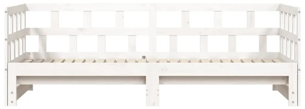 Sofá-cama com gavetão 90x190 cm madeira de pinho maciça branco
