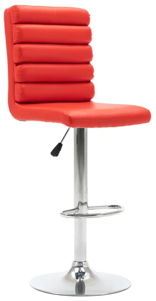 283509 vidaXL Cadeira de bar em couro artificial vermelho