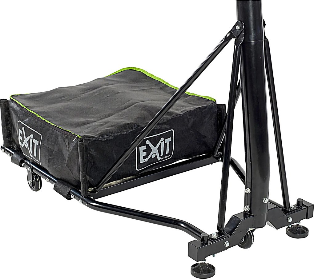 Cesto de basquetebol portátil Galaxy com rodas e altura ajustável verde e preto