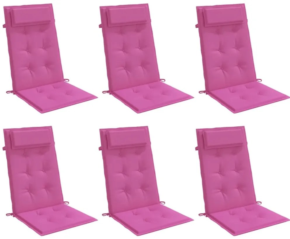 Almofadões p/ cadeira encosto alto 6 pcs tecido oxford rosa