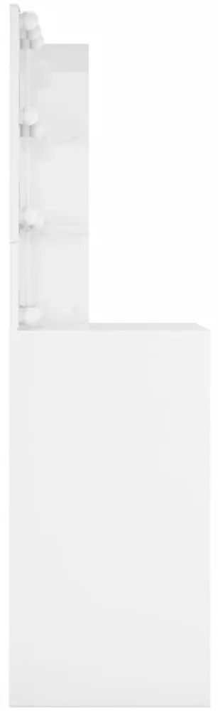 Toucador com LEDs 60x40x140 cm branco brilhante