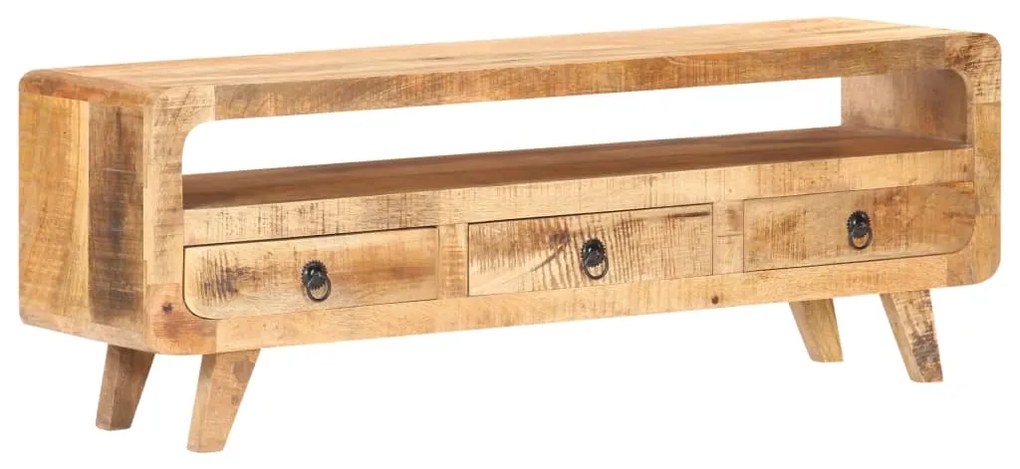 Móvel de TV 117x30x41 cm madeira de mangueira áspera maciça
