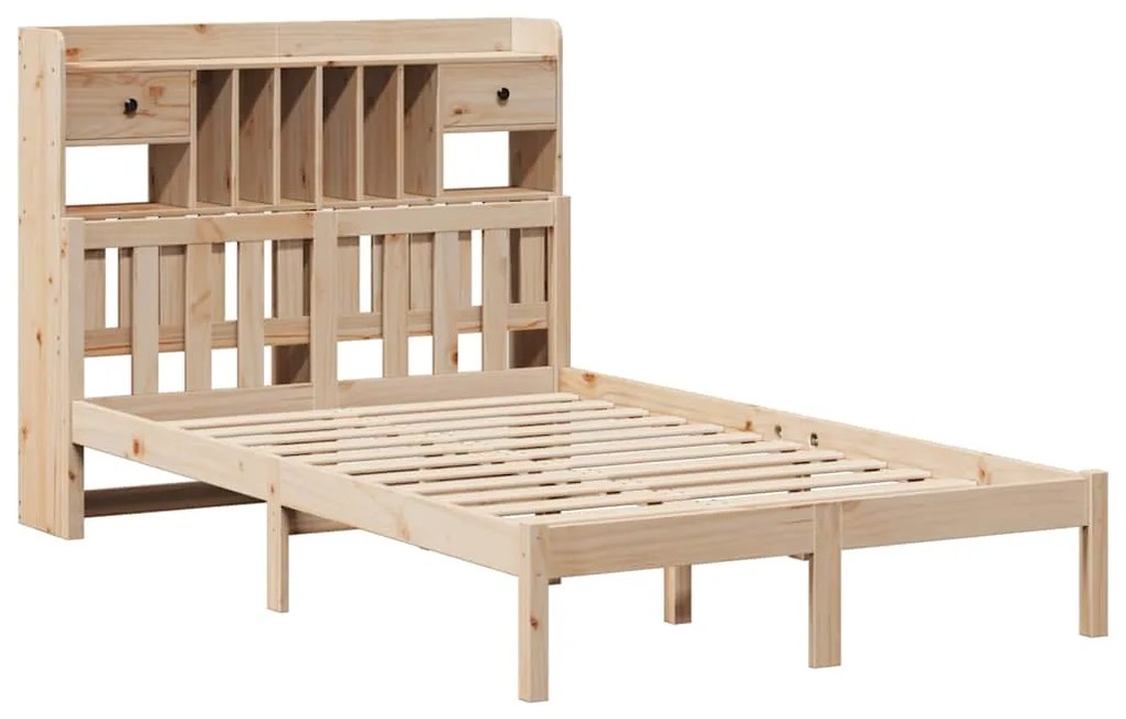 Cama com estante sem colchão 135x190 cm pinho maciço