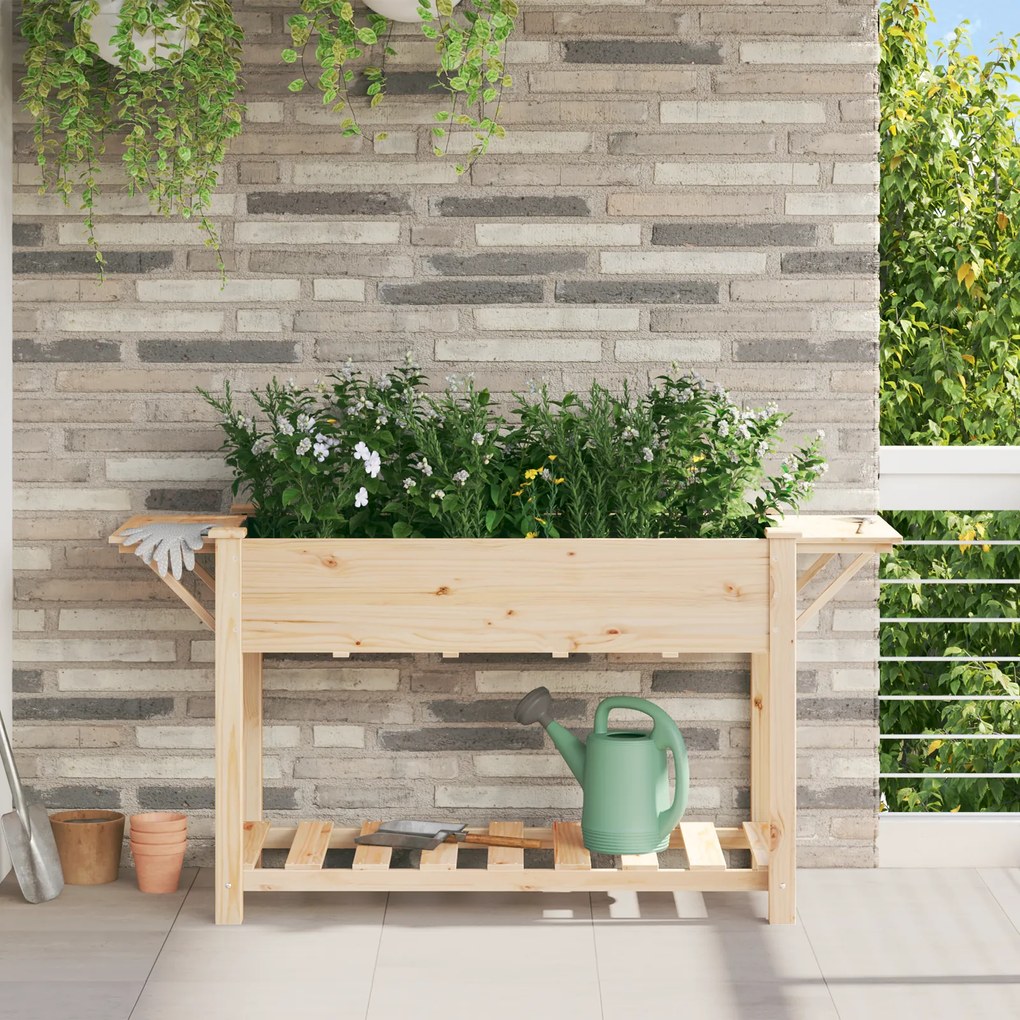 Planta com Prateleiras vidaXL 155x59x76 cm Madeira de Pinho