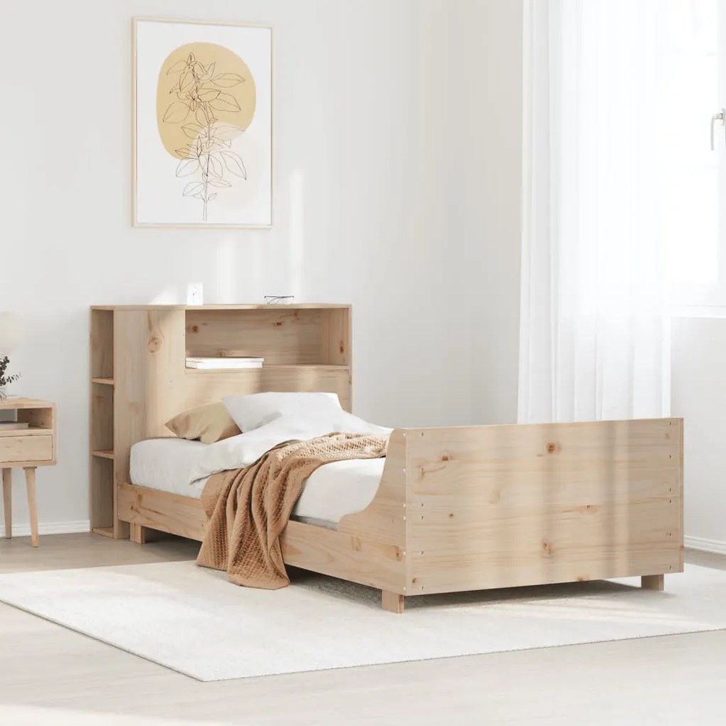 Cama sem colchão 90x190 cm madeira de pinho maciça