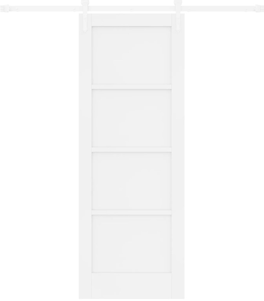 Porta de Correr vidaXL com Conjunto de Ferragens Branca 73.5x198.5 cm