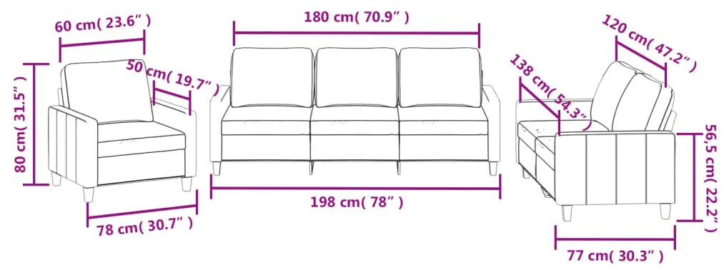 3 pcs conjunto de sofás c/ almofadões couro artificial cinzento