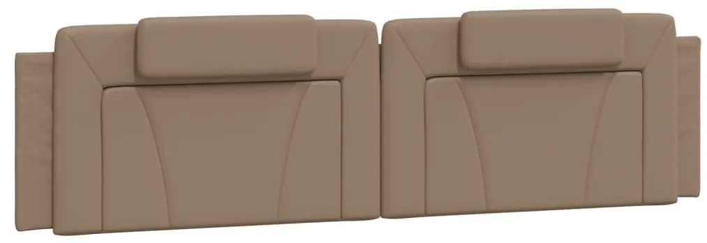 Estrutura cama cabeceira 200x200 cm couro artificial cappuccino