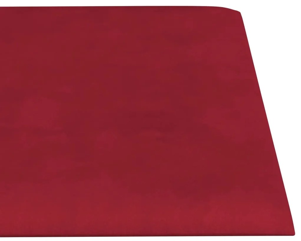 Painel parede 12 pcs 60x15 cm veludo 1,08 m² vermelho tinto